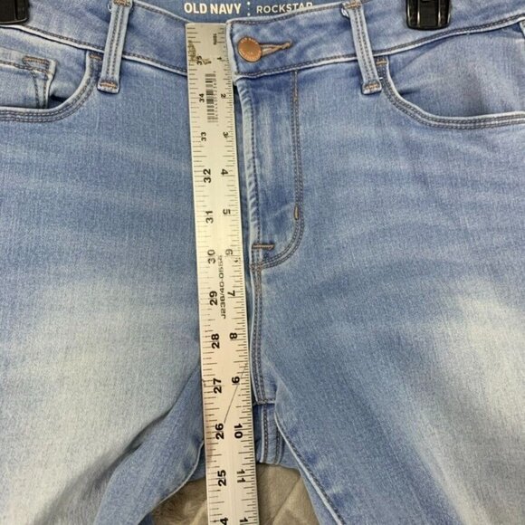 Old Navy Womens 8 Denim Jeans Blue Skinny Secret Soft Light Wash Raw Hem Stretch - Picture 7 of 13